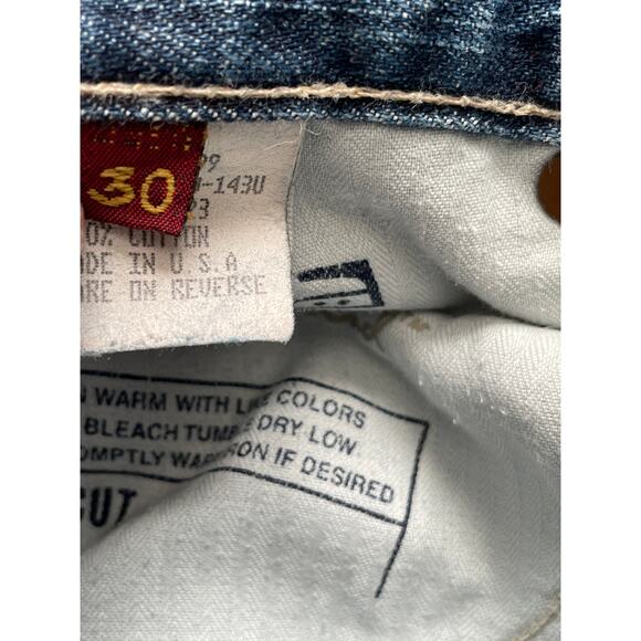 7 For All Mankind Bootcut Jeans Low Rise, Early 2000s, Distressed Hem Size 30 - Picture 7 of 14